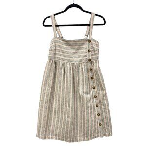 Hem & Thread Short Striped Sundress, Sz Small, High Waist, Straps, Smocking, NEW